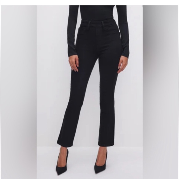 Good American Pull On Straight Black Jeans Size Large - Picture 1 of 12